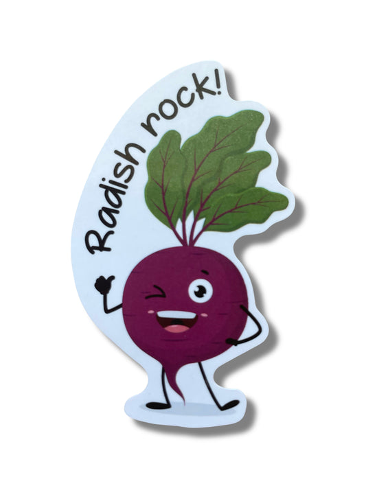 Radish Rock – 2 Inch Sticker 🎸🌱